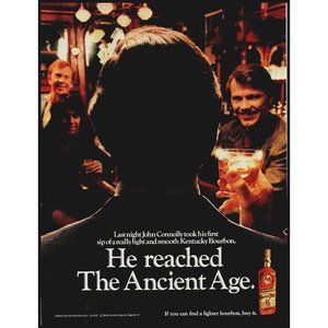 1971 Ancient Age Bourbon Vintage Print Ad Wood Wooden Bar Room Wall Art Photo